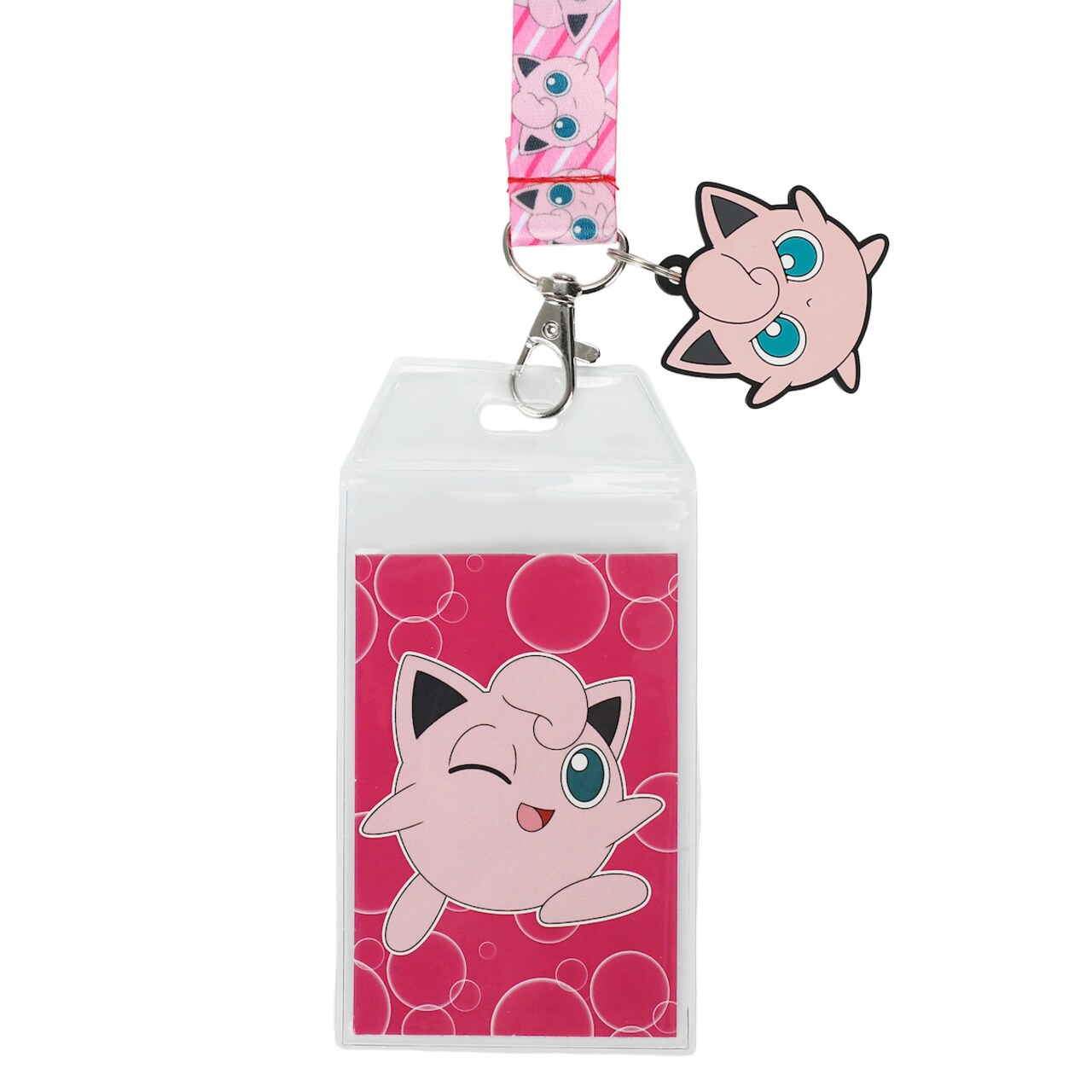 Pokemon Jigglypuff Lanyard with Neck Breakaway and Metal Charm